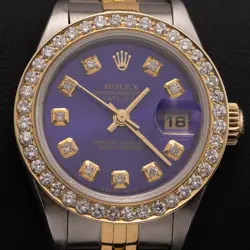 ROLEX DATEJUST 79174 DIAMOND TWO-TONE JUBILEE WATCH 26MM DARK BLUE DIAL, 1.25CT