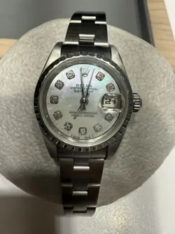 LADIES 78240 ROLEX DATEJUST 26MM MOTHER OF PEARL DIA MKRS OYSTER STEEL BAND