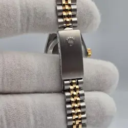 Rolex Lady Datejust 26mm Yellow Gold Steel Factory Blue Diamond Dial 69173