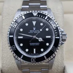 PAPERS MINT ROLEX SUBMARINER NO-DATE 14060M STEEL BLACK OYSTER MENS WATCH 40MM