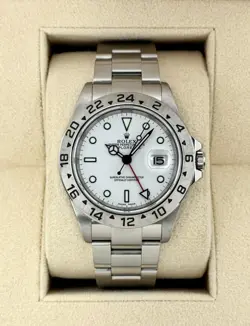 2006 ROLEX EXPLORER II 40MM 16570 STAINLESS STEEL POLAR WHITE DIAL