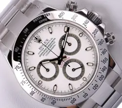 ROLEX MENS DAYTONA 116520 STAINLESS/STEEL 40MM WATCH-WHITE CHRONOGRAPH DIAL