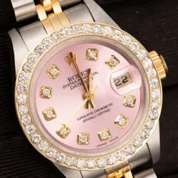 ROLEX DATEJUST 79174 DIAMOND BEZEL TWO-TONE JUBILEE WATCH 26MM PINK DIAL, 1.25CT