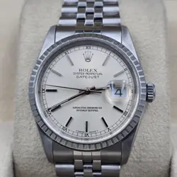 PAPERS MINT ROLEX DATEJUST STEEL AUTOMATIC 36MM SILVER DIAL JUBILEE WATCH 16220
