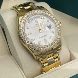 ROLEX DAY-DATE 39MM MASTERPIECE PEARLMASTER FULL FACTORY YELLOW GOLD DIAMOND-SET