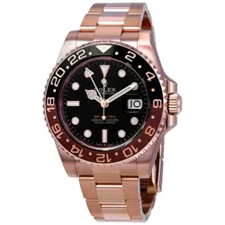 ROLEX GMT-MASTER II AUTOMATIC MEN'S 18KT EVEROSE GOLD OYSTER ROOT BEER BEZEL