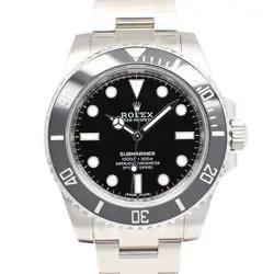 USED ROLEX SUBMARINER NON-DATE 114060 BLACK MEN'S WATCH #108015