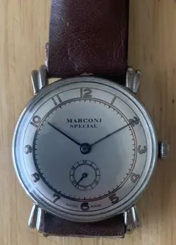 ROLEX MARCONI SPECIAL RARE STAINLESS STEEL WRISTWATCH CAL.59 SUB SECONDS SWISS