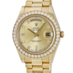 ROLEX DAY-DATE 2 218348A RANDOM K18YG DIAMOND AUTOMATIC MEN #HD004