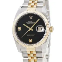 ROLEX DATEJUST 36 116233 2BR V K18YG SS DIAMOND ONYX AUTOMATIC MEN #HD062
