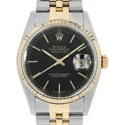 ROLEX DATEJUST 16233 BLACK BAR Y NUMBER SECOND HAND MENS