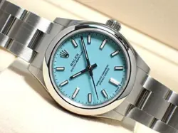ROLEX OYSTER PERPETUAL TURQUOISE BLUE 31 MM 277200 '23 MENS277200