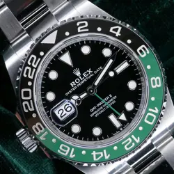ROLEX GMT-MASTER II SPRITE 40MM BLACK GREEN OYSTER MINT COMPLETE SET 126720VTNR