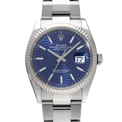 ROLEX DATEJUST 126234 BRIGHT BLUE FLUTED MOTIF DIAL 36MM AUTOMATIC MEN'S WATCH