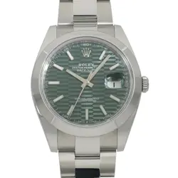 ROLEX DATEJUST 126300 MINT GREEN FLUTED MOTIF DIAL 41MM AUTOMATIC MEN'S WATCH