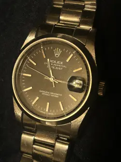 ROLEX DATEJUST OYSTERQUARTZ TROPICAL DIAL STAINLESS STEEL REF-17000 QUARTZ WATCH