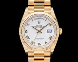 ROLEX DAY DATE PRESIDENT 128238 18K YELLOW GOLD WHITE DIAL
