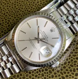 1985 ROLEX DATEJUST 16030 SILVER DIAL STAINLESS STEEL QUICKSET WRISTWATCH