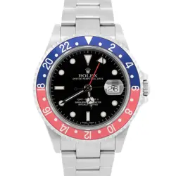 PAPERS UNPOLISHED ROLEX GMT-MASTER II PEPSI RED BLUE STEEL NO-HOLES 16710 BOX