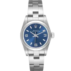 ROLEX OYSTER PERPETUAL BLUE DIAL AUTOMATIC STEEL LADIES WATCH 76080
