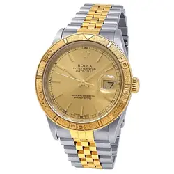 ROLEX DATEJUST 18K YELLOW GOLD STAINLESS STEEL JUBILEE CHAMPAGNE MEN WATCH 16263