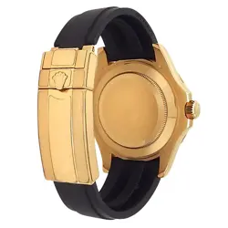 Rolex Yacht-Master 18k Yellow Gold Black Rubber Auto Black Men's Watch 226658