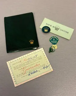 ORIGINAL VINTAGE ROLEX GREEN WALLET  FOR ROLEX WATCHES WITH RARE ACCESSORIES