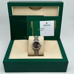 ROLEX DATEJUST 279174 28MM 18K WHITE GOLD STEEL GRAY ROMAN DIAL LADIES WATCH