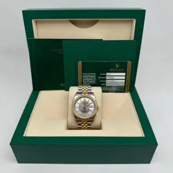 ROLEX DATEJUST 36MM 116233 STEEL 18K GOLD SILVER TUXEDO DIAL AUTOMATIC WATCH