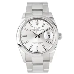ROLEX DATEJUST 36 STAINLESS STEEL SILVER DIAL SMOOTH OYSTER 36MM 126200