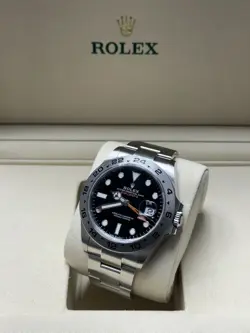 ROLEX EXPLORER II FULL SET BOX AND PAPERS BLACK DIAL 226570 WATCH GMT DUAL TIME