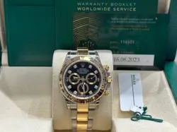 ROLEX DAYTONA 116503 BLACK DIAMOND DIAL 18K YELLOW GOLD STEEL BOX PAPER 2023