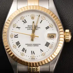 ROLEX DATEJUST 79173 FLUTED BEZEL WATCH 26MM WHITE DIAMOND DIAL