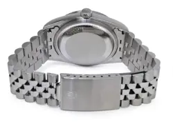 Rolex Datejust Steel Blue Dial Engine Turned Bezel Jubilee 36mm Watch A 16220