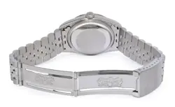 Rolex Datejust Steel Blue Dial Engine Turned Bezel Jubilee 36mm Watch A 16220