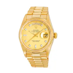 ROLEX 18K YELLOW GOLD 36MM DAY-DATE PRESIDENT 18038 BOX WARRANTY