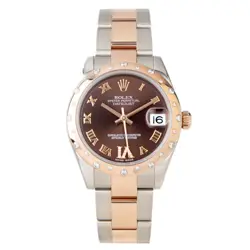 ROLEX DATEJUST 31 STAINLESS STEEL & ROSE GOLD BROWN DIAL 31MM 178341 FULL SET
