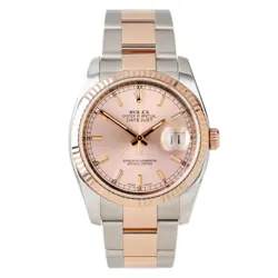 ROLEX DATEJUST 36 STAINLESS STEEL & ROSE GOLD PINK DIAL 116231 FULL SET