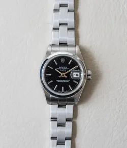 ROLEX DATE LADIES 69160 WOMEN'S 26MM STEEL SMOOTH BEZEL WATCH