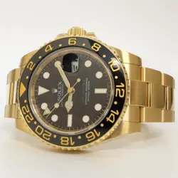 ROLEX GMT-MASTER II SOLID 18KT YELLOW GOLD BLACK DIAL 40MM AUTOMATIC 116718LN