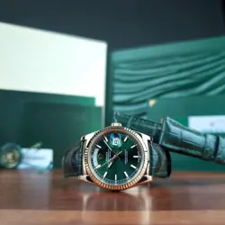 GREEN DIAL COMPLETE SET ROLEX DAY-DATE 36 W SHORT & REGULAR LENGTH STRAPS 118138