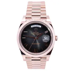 ROLEX DAY-DATE 40MM GREY DIAL WATCH 228235 ROSE GOLD