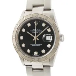 ROLEX DATEJUST THUNDERBIRD 16264G 36MM BLACK DIAL 10P DIAMOND INDEX SS/WG WATCH