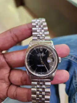 ROLEX DATEJUST 16220 BLACK DIAL STAINLESS STEEL 36MM 2020..