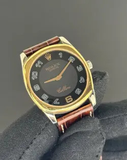 ROLEX 4233/9 CELLINI DANAOS BLACK DIAL 18K WHITE / ROSE GOLD W/ BOX & PAPERS