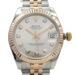 ROLEX DATEJUST 31MM WATCH 18K ROSE GOLD STAINLESS STEEL DIAMOND DIAL 178271G