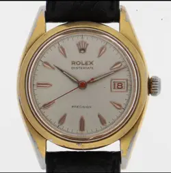 ROLEX 6494 OYSTERDATE PRECISION SILVER DIAL WATCH MEN T0025