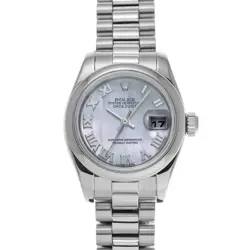 ROLEX DATEJUST 179166NR WHITE SHELL WATCH 682147