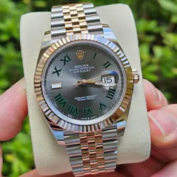 ROLEX DATEJUST EVEROSE GOLD 41 WITH JUBILEE BRACELET & WIMBLEDON DIAL - NEW