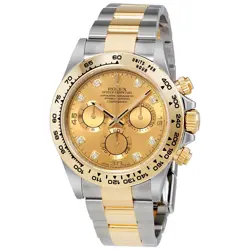 ROLEX COSMOGRAPH DAYTONA CHAMPAGNE DIAMOND DIAL STEEL AND 18K YELLOW GOLD MEN'S